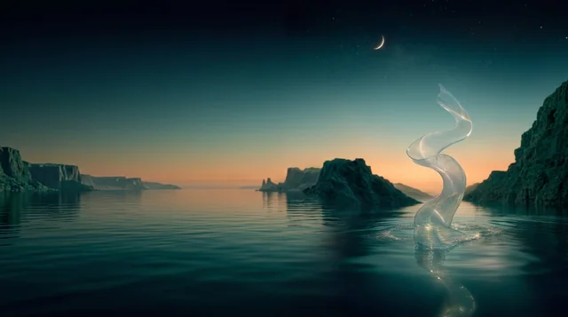 Landscape recomposition with space for a video title on the left